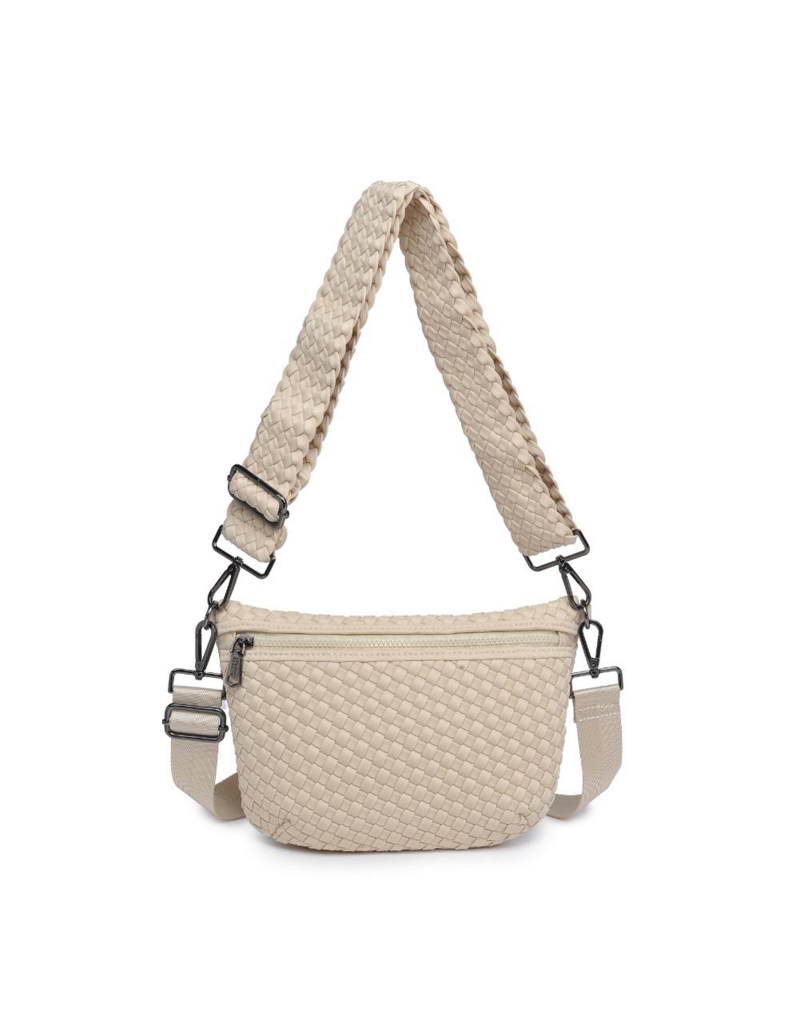 SOL & SELENE Ethereal Woven Neoprene Crossbody in Cream