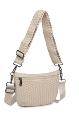 SOL & SELENE Ethereal Woven Neoprene Crossbody in Cream