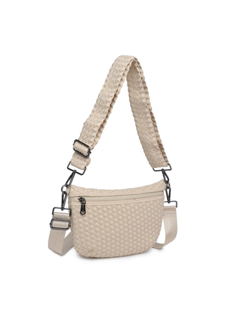 SOL & SELENE Ethereal Woven Neoprene Crossbody in Cream