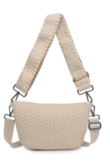 SOL & SELENE Ethereal Woven Neoprene Crossbody in Cream