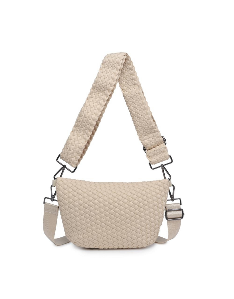 SOL & SELENE Ethereal Woven Neoprene Crossbody in Cream