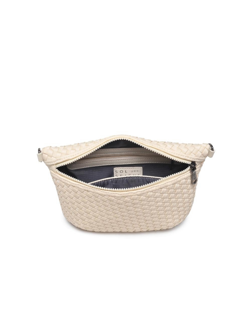 SOL & SELENE Ethereal Woven Neoprene Crossbody in Cream