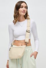 SOL & SELENE Ethereal Woven Neoprene Crossbody in Cream