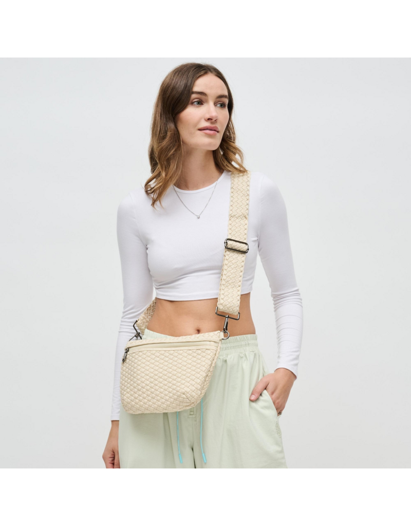 SOL & SELENE Ethereal Woven Neoprene Crossbody in Cream