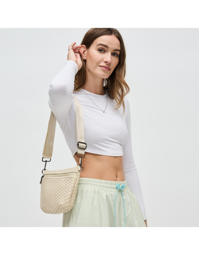 SOL & SELENE Ethereal Woven Neoprene Crossbody in Cream