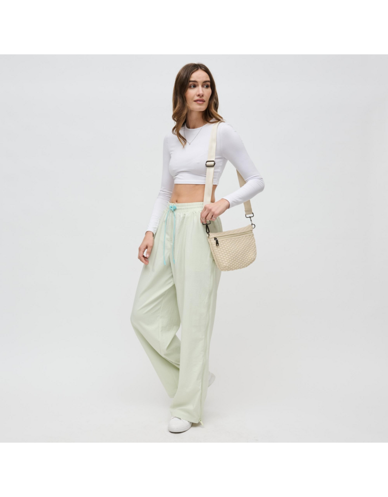 SOL & SELENE Ethereal Woven Neoprene Crossbody in Cream