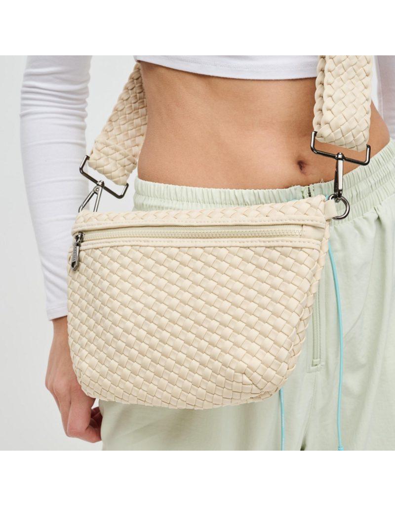 SOL & SELENE Ethereal Woven Neoprene Crossbody in Cream