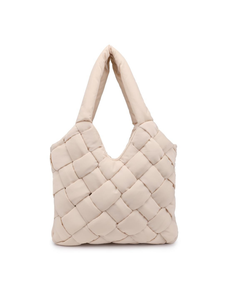 SOL & SELENE Illumine Woven Nylon Tote in Cream
