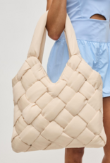 SOL & SELENE Illumine Woven Nylon Tote in Cream