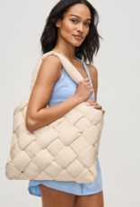 SOL & SELENE Illumine Woven Nylon Tote in Cream