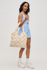 SOL & SELENE Illumine Woven Nylon Tote in Cream