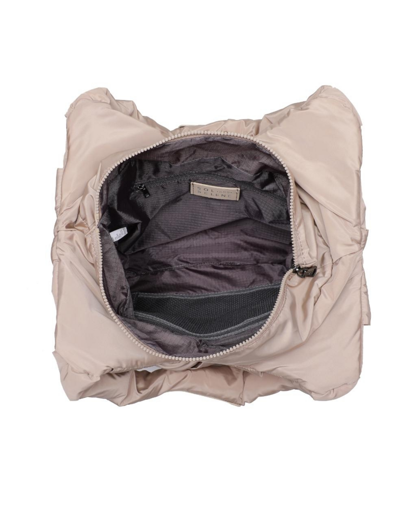 SOL & SELENE Illumine Woven Nylon Tote in Nude