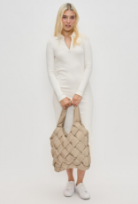 SOL & SELENE Illumine Woven Nylon Tote in Nude