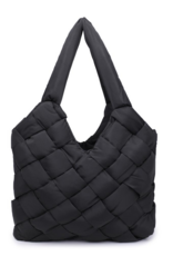 SOL & SELENE Illumine Woven Nylon Tote in Black