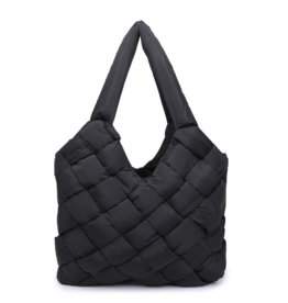 SOL & SELENE Illumine Woven Nylon Tote in Black