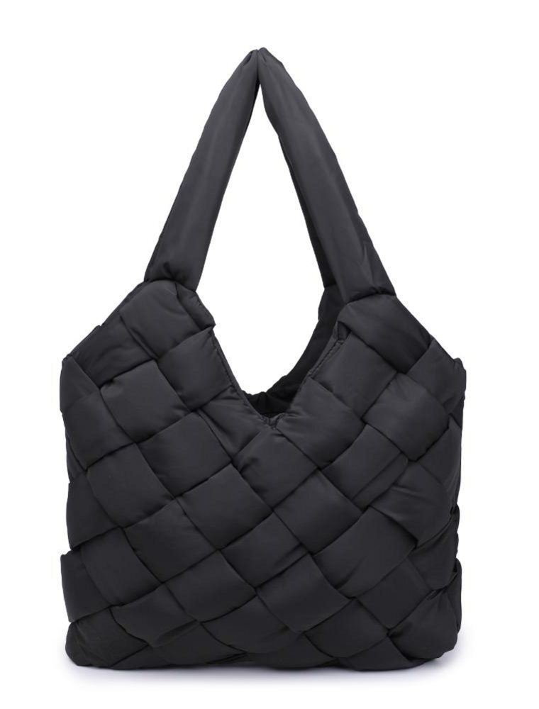 SOL & SELENE Illumine Woven Nylon Tote in Black