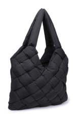 SOL & SELENE Illumine Woven Nylon Tote in Black