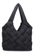 SOL & SELENE Illumine Woven Nylon Tote in Black