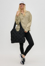 SOL & SELENE Illumine Woven Nylon Tote in Black