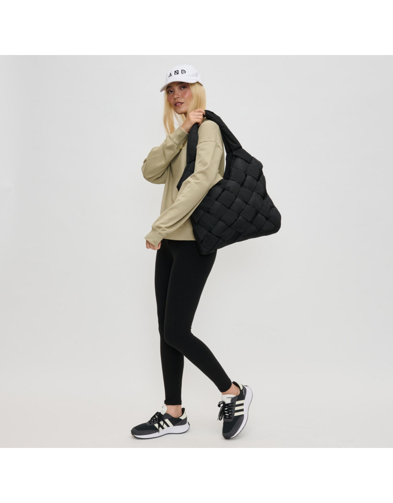 SOL & SELENE Illumine Woven Nylon Tote in Black