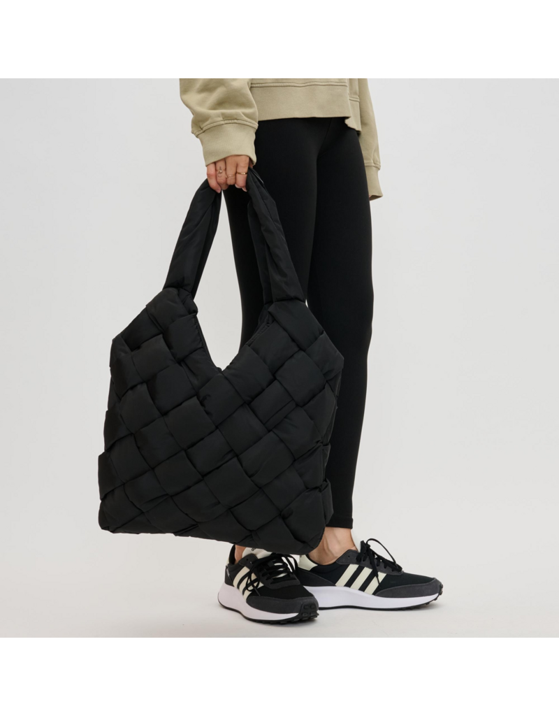 SOL & SELENE Illumine Woven Nylon Tote in Black