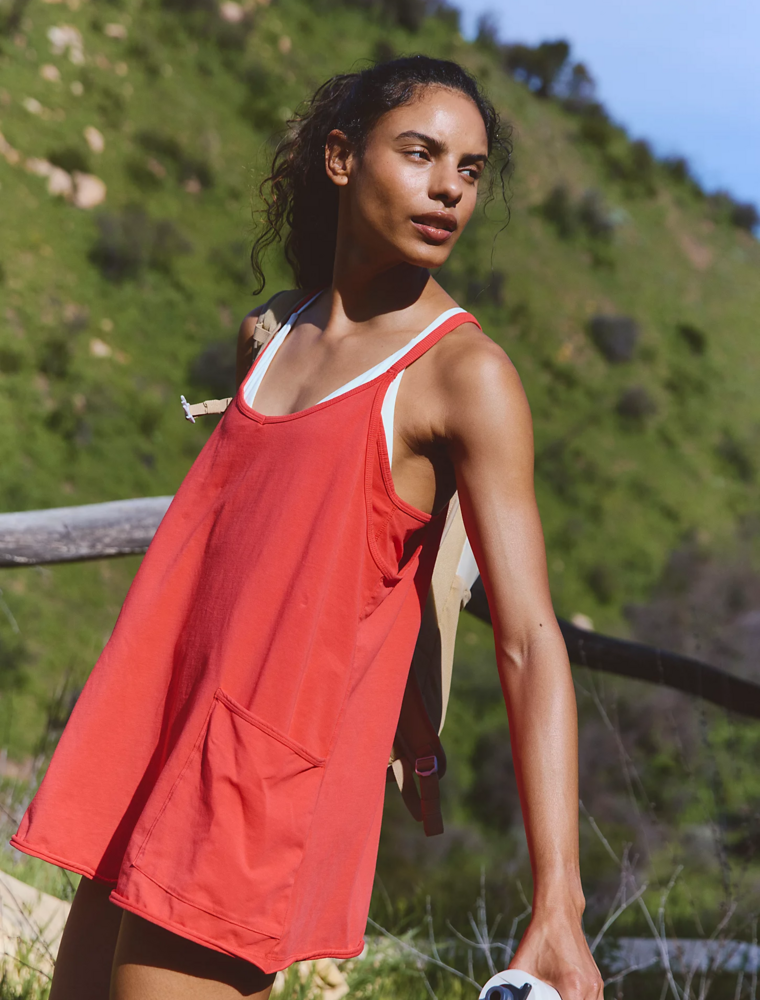 FREE PEOPLE MOVEMENT Hot Shot Mini Dress in Grapefruit