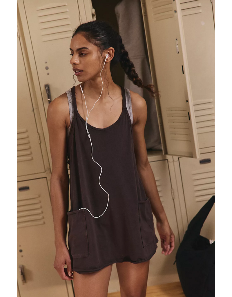 FREE PEOPLE MOVEMENT Hot Shot Mini Dress in Chocolate