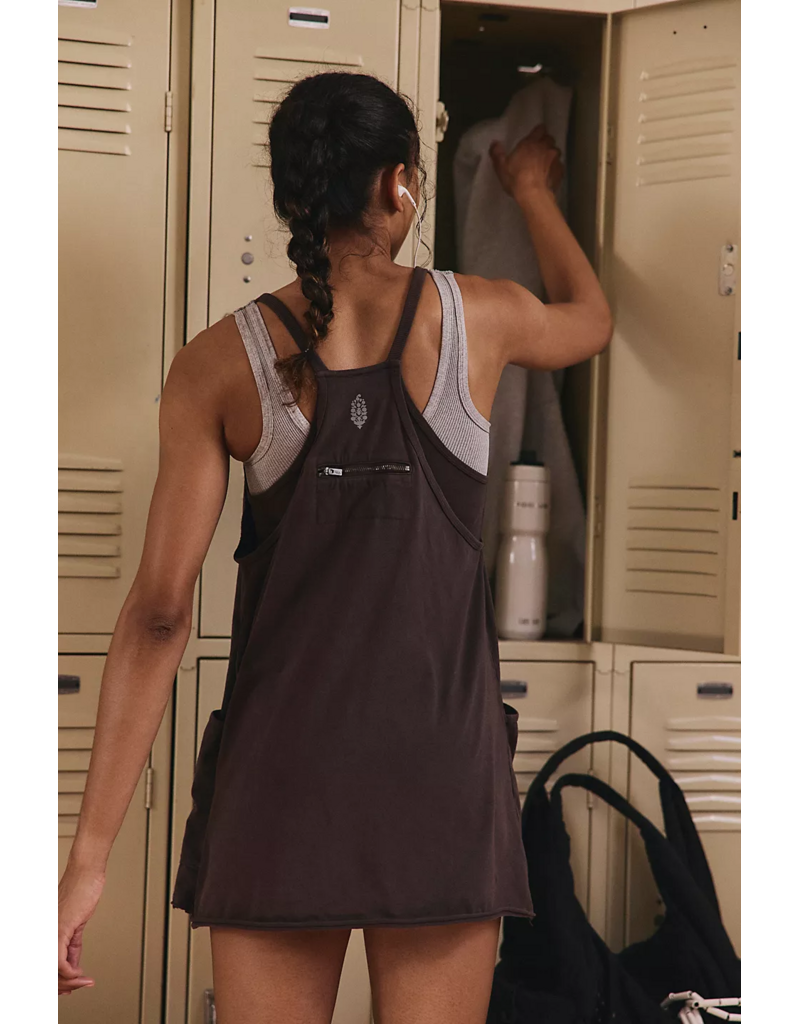 FREE PEOPLE MOVEMENT Hot Shot Mini Dress in Chocolate