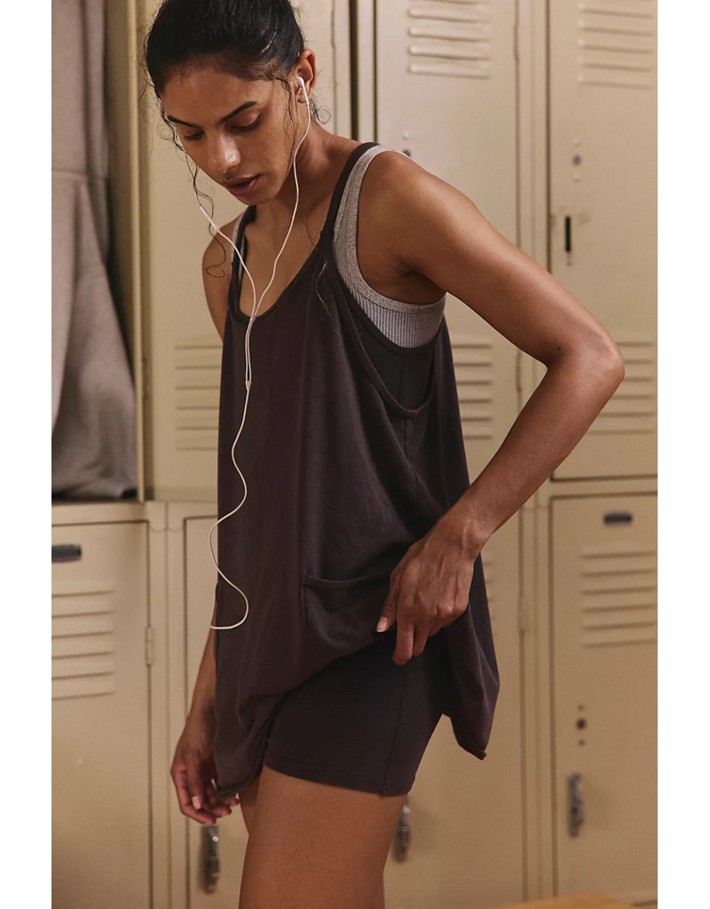 FREE PEOPLE MOVEMENT Hot Shot Mini Dress in Chocolate