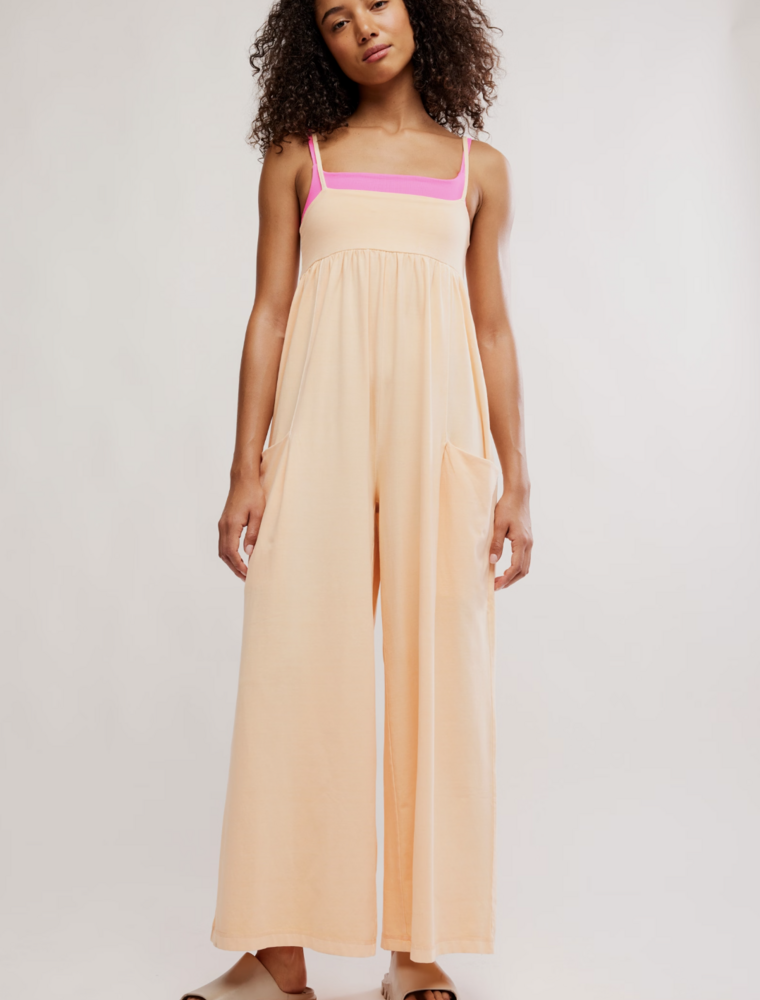 FREE PEOPLE MOVEMENT Hot Shot Strappy Onesie in Pina Colada