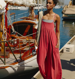 FREE PEOPLE MOVEMENT Hot Shot Strappy Onesie in Grapefruit
