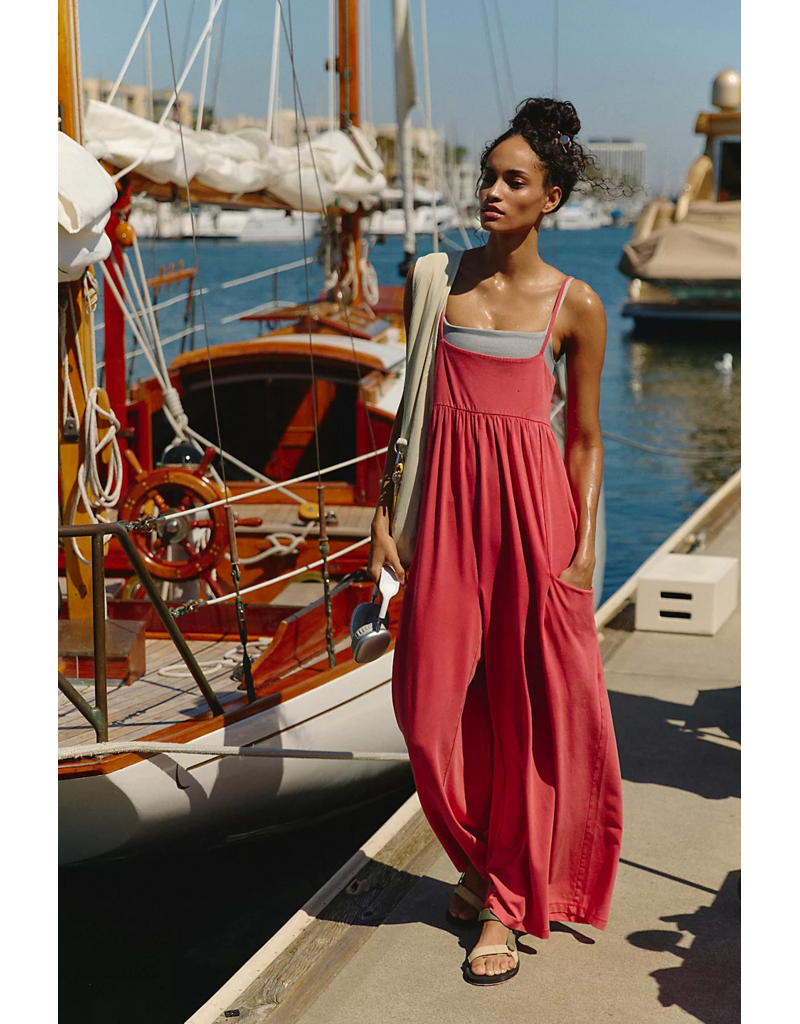 FREE PEOPLE MOVEMENT Hot Shot Strappy Onesie in Grapefruit