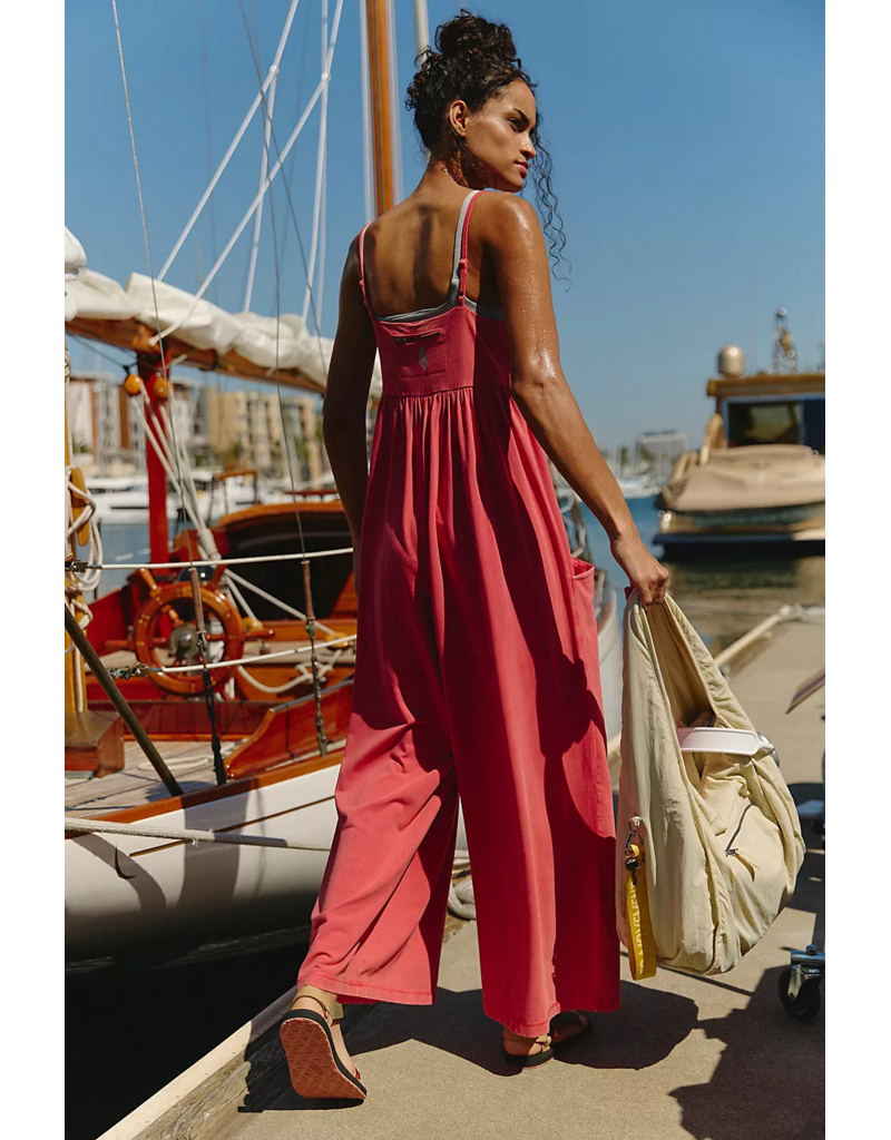 FREE PEOPLE MOVEMENT Hot Shot Strappy Onesie in Grapefruit