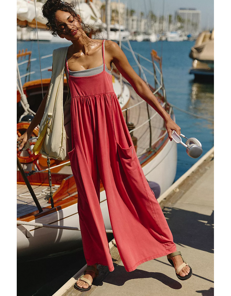 FREE PEOPLE MOVEMENT Hot Shot Strappy Onesie in Grapefruit