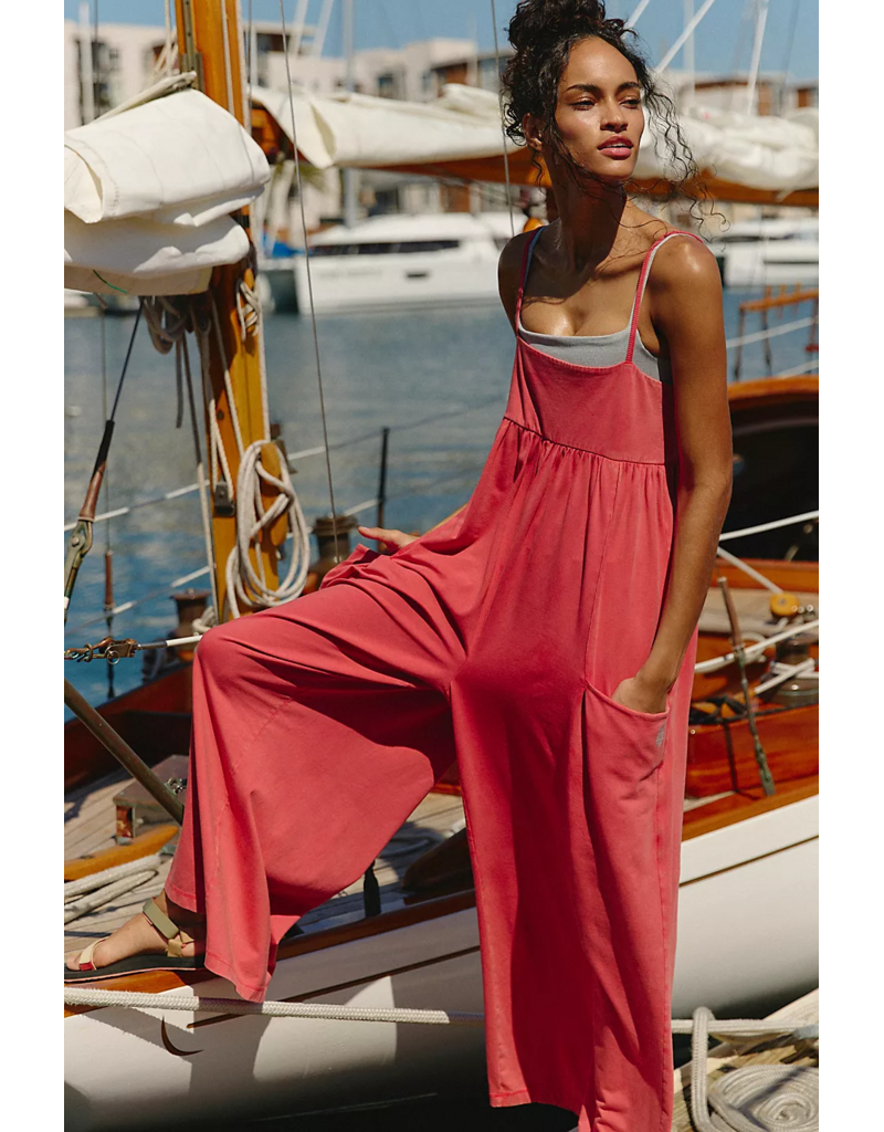 FREE PEOPLE MOVEMENT Hot Shot Strappy Onesie in Grapefruit