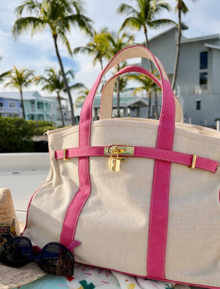 CORAL STRANDS Boatkin Tote Bag in Pink