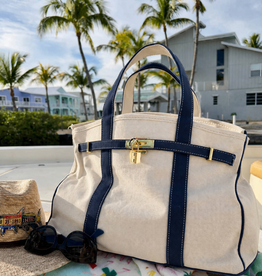 CORAL STRANDS Boatkin Tote Bag in Navy Blue