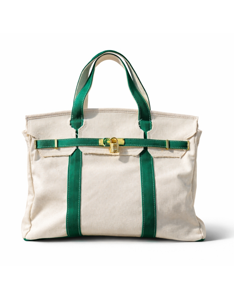 CORAL STRANDS Boatkin Tote Bag in Green