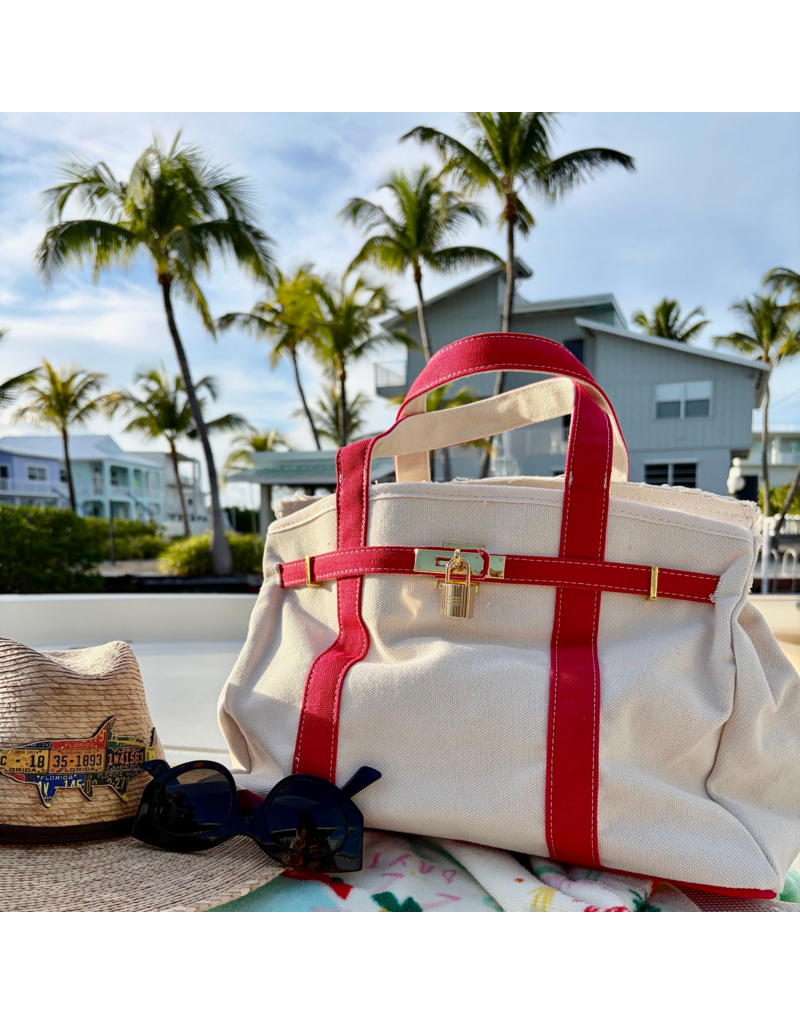 CORAL STRANDS Boatkin Tote Bag in Red