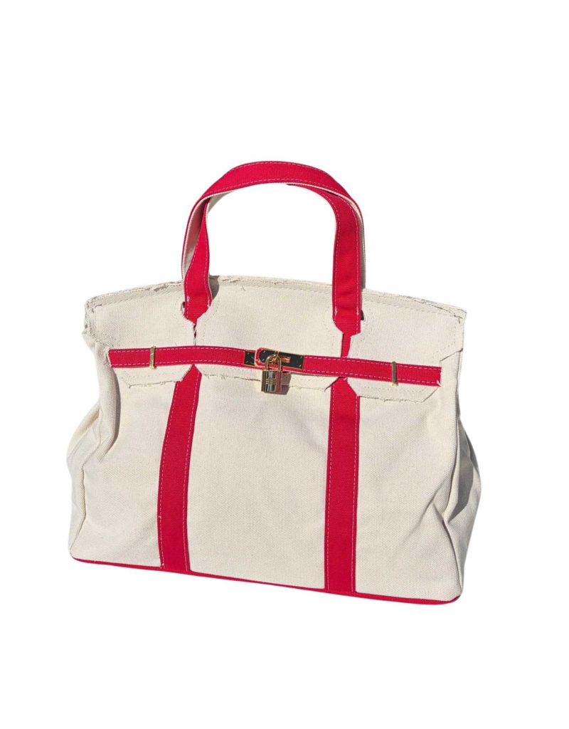 CORAL STRANDS Boatkin Tote Bag in Red