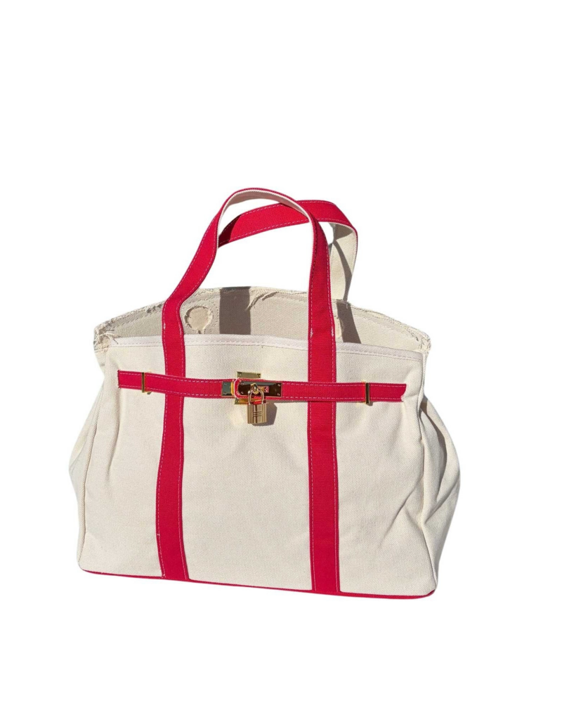 CORAL STRANDS Boatkin Tote Bag in Red