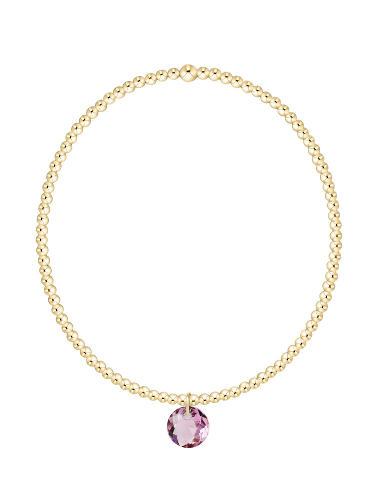 ENEWTON DESIGN Classic Gold 2mm Bracelet Reflection Small Charm - February