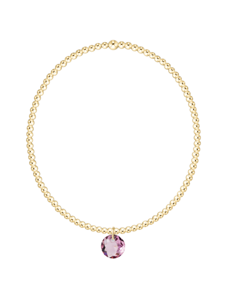 ENEWTON DESIGN Classic Gold 2mm Bracelet Reflection Small Charm - February