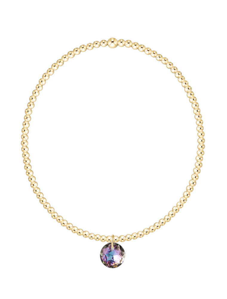 ENEWTON DESIGN Classic Gold 2mm Bracelet Reflection Small Charm - June