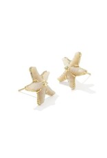KENDRA SCOTT DESIGN Parker Starfish Gold Stud Earrings in Natural Mother-of-Pearl