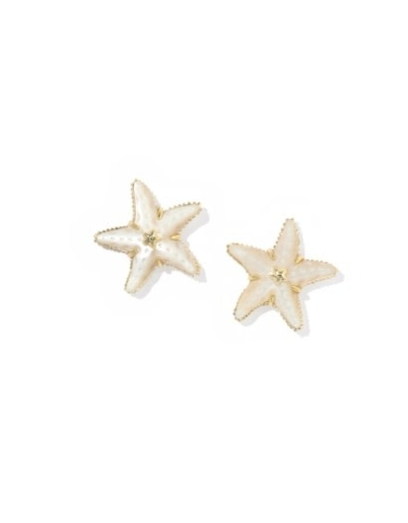 KENDRA SCOTT DESIGN Parker Starfish Gold Stud Earrings in Natural Mother-of-Pearl