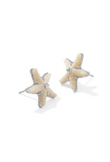 KENDRA SCOTT DESIGN Parker Starfish Silver Stud Earrings in Natural Mother-of-Pearl