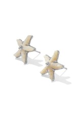 KENDRA SCOTT DESIGN Parker Starfish Silver Stud Earrings in Natural Mother-of-Pearl