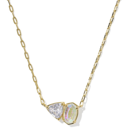 KENDRA SCOTT DESIGN Tatum Gold Short Pendant Necklace in White CZ Mix