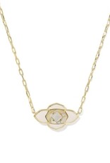 KENDRA SCOTT DESIGN Abbie Medallion Gold Short Pendant Necklace in Neutral Mix